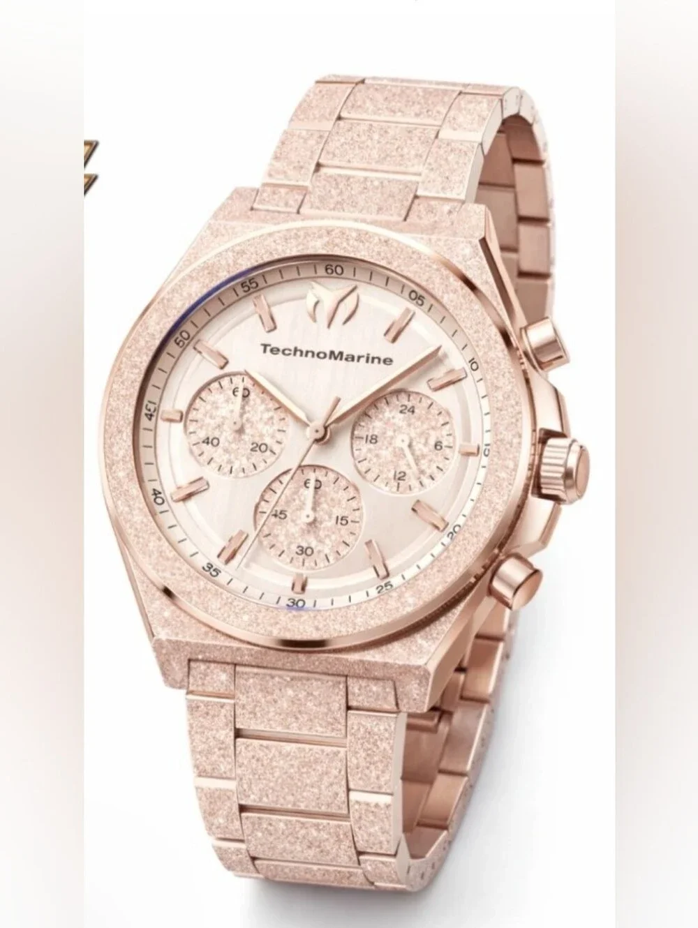 NWT TechnoMarine Ocean Emperor Men's Watch 43mm Chronograph Rose Gold TM-318155